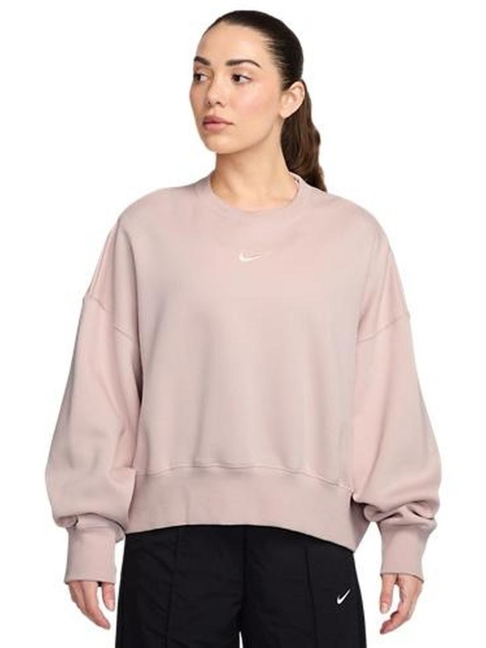 Nike Women's Light Pink Oversized Crew Sweatshirt